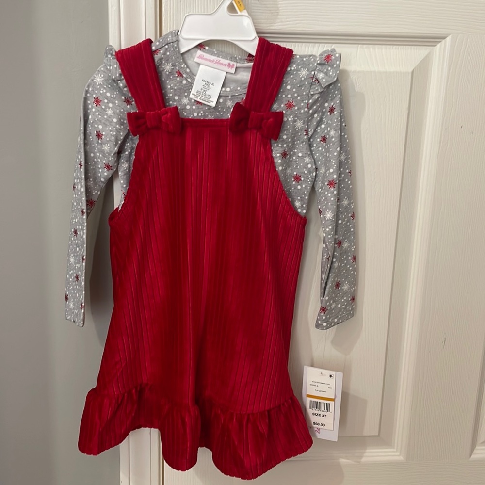 Overall dress and shirt 3T